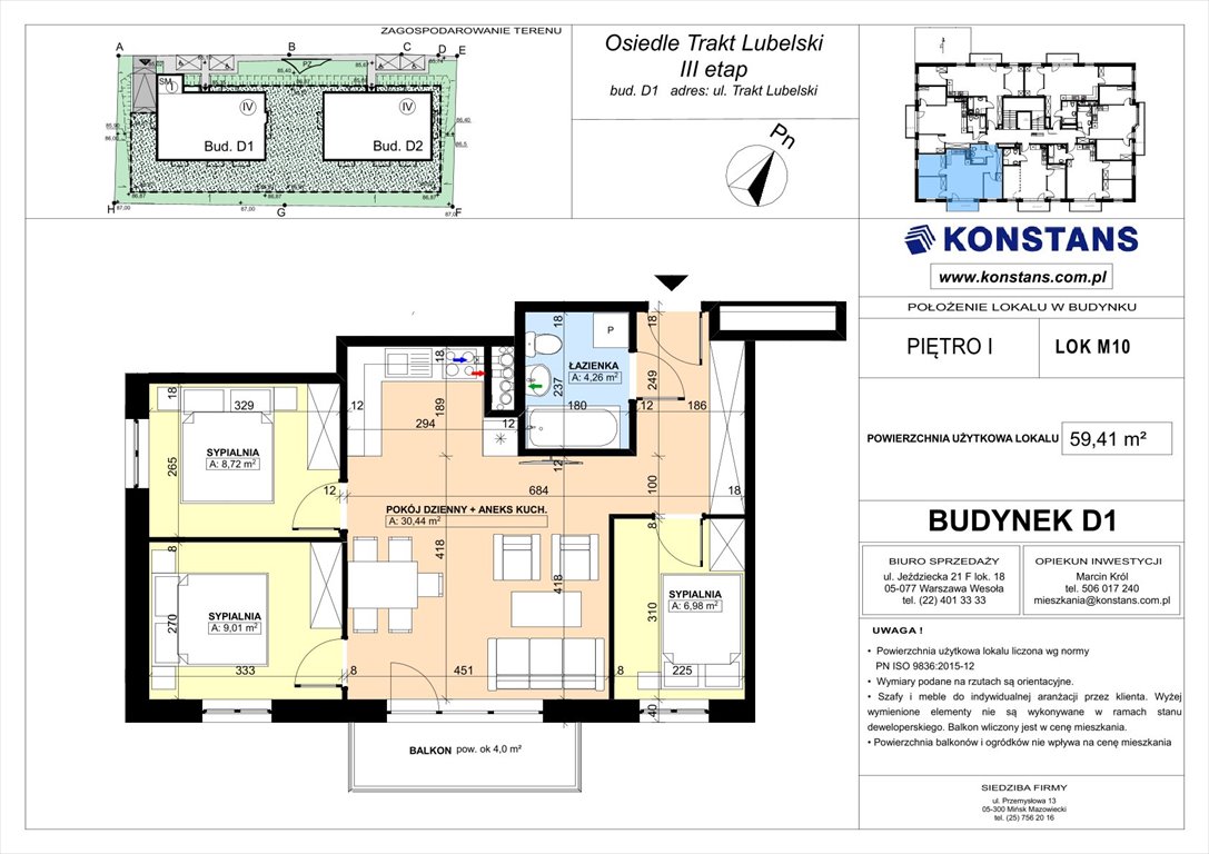 Nowe mieszkanie czteropokojowe  TRAKT LUBELSKI Etap III Warszawa, Wawer, Trakt Lubelski 181 C i 181 D  59m2 Foto 1