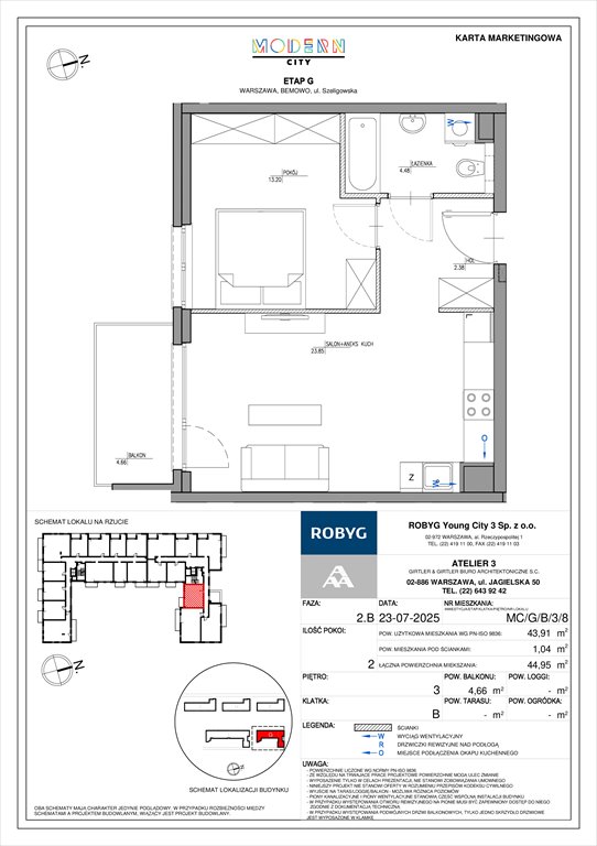 Nowe mieszkanie dwupokojowe Modern City Warszawa, Bemowo, Szeligowska  44m2 Foto 1
