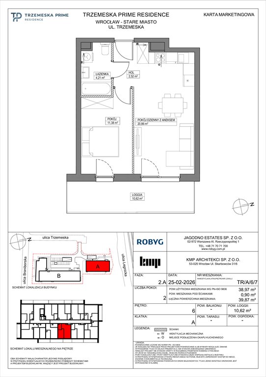 Nowe mieszkanie dwupokojowe Trzemeska Prime Residence Wrocław, Stare Miasto, Trzemeska  39m2 Foto 1