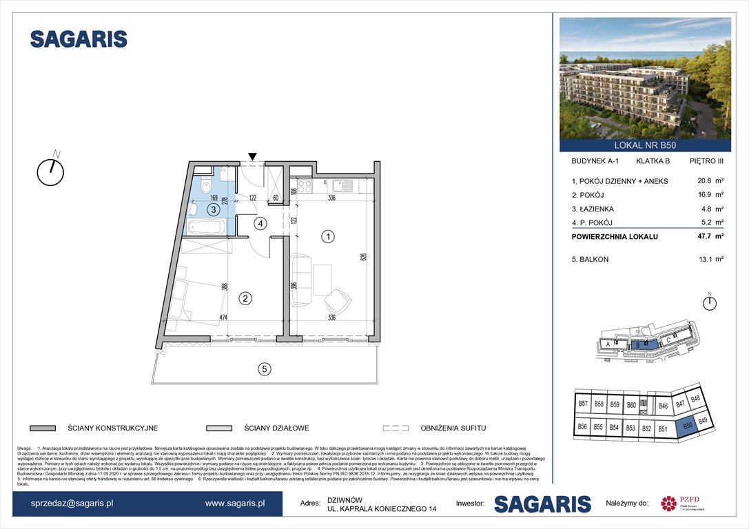 Nowe mieszkanie dwupokojowe Essense Baltic Resort&Spa Dziwnów, Kaprala Koniecznego 14  48m2 Foto 1