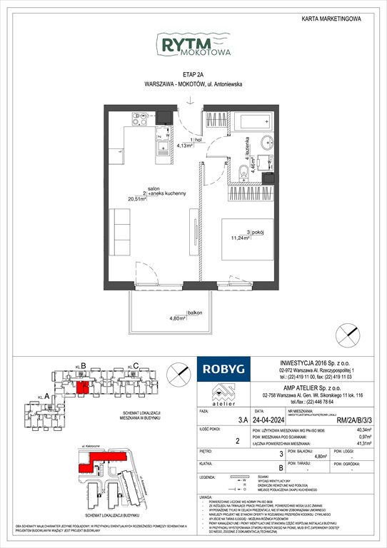 Nowe mieszkanie dwupokojowe Rytm Mokotowa Warszawa, Mokotów, Antoniewska  40m2 Foto 1