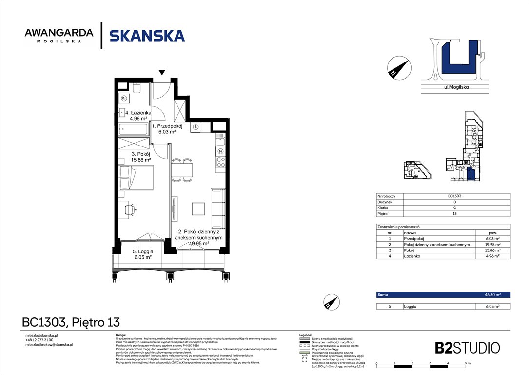 Nowe mieszkanie dwupokojowe Awangarda Mogilska Kraków, Prądnik Czerwony, Mogilska 126  47m2 Foto 1