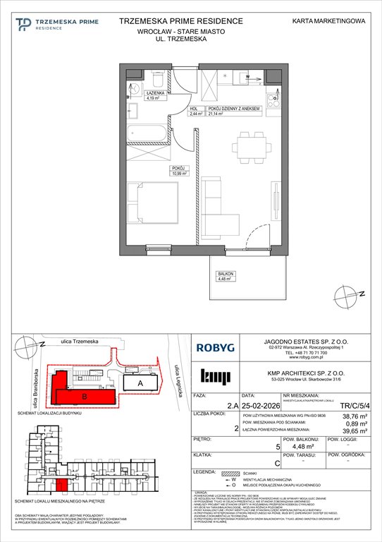 Nowe mieszkanie dwupokojowe Trzemeska Prime Residence Wrocław, Stare Miasto, Trzemeska  39m2 Foto 1
