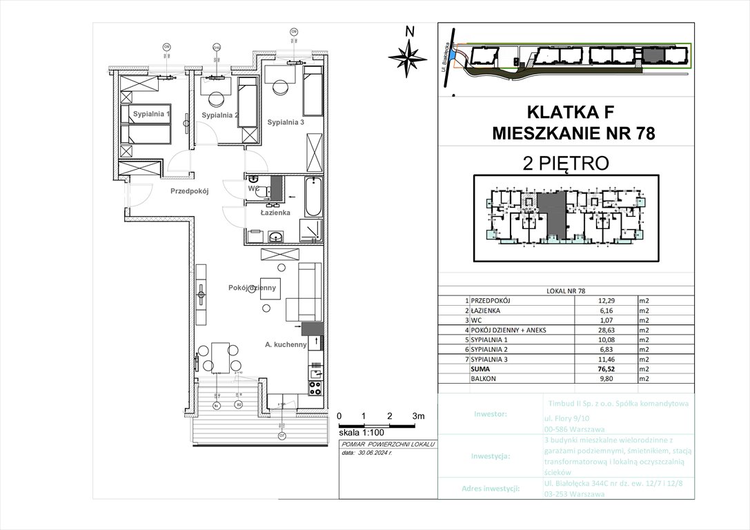 Nowe mieszkanie czteropokojowe  OSIEDLE BIAŁOŁĘCKA 344 Warszawa, Białołęka, Białołęcka 344  77m2 Foto 1