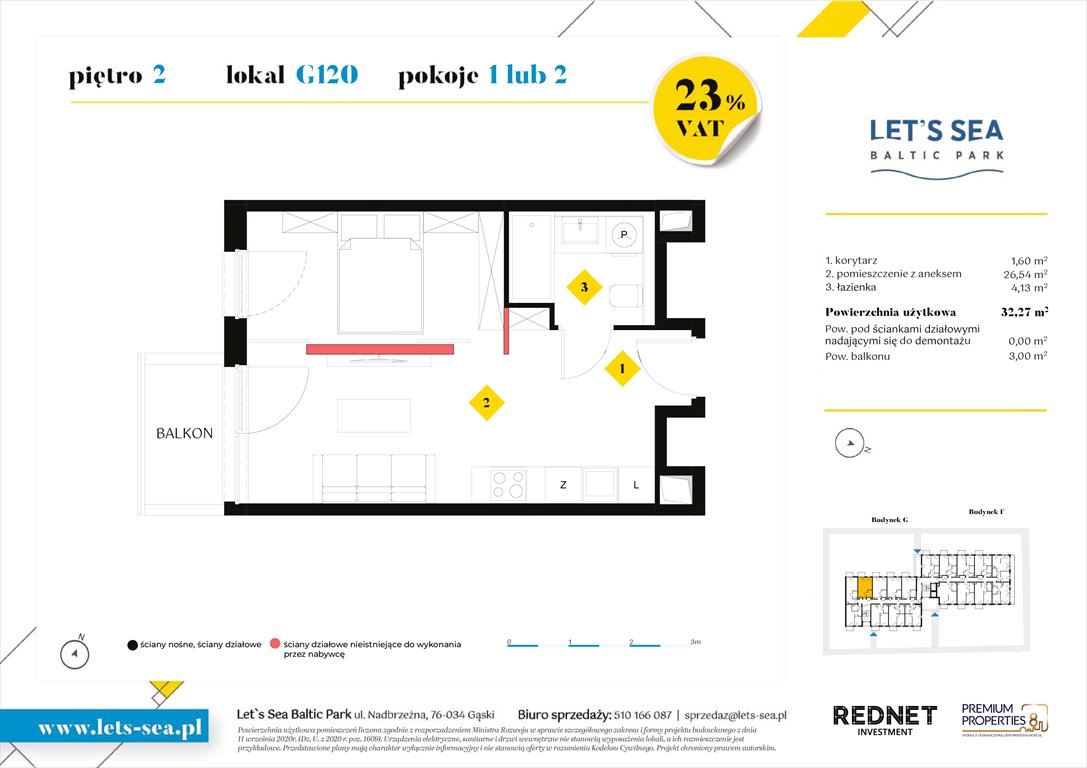 Nowy lokal użytkowy Let's sea Baltic Park Gąski, Nadbrzeżna 52  32m2 Foto 1