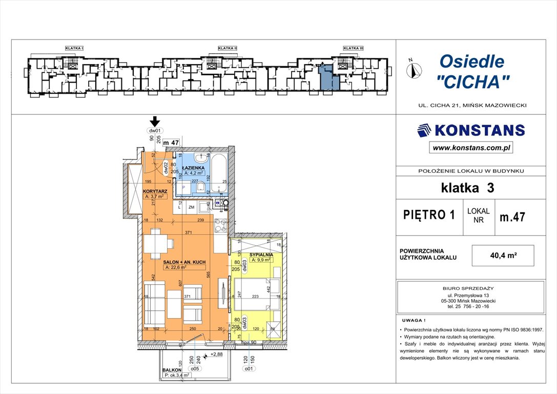 Nowe mieszkanie dwupokojowe Cicha 21 Mińsk Mazowiecki, Cicha 12  40m2 Foto 1