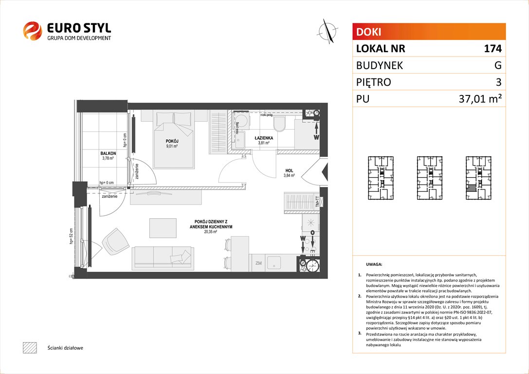 Nowe mieszkanie dwupokojowe DOKI LIVING Gdańsk, Śródmieście, ks. Jerzego Popiełuszki/Rybaki Górne  37m2 Foto 1