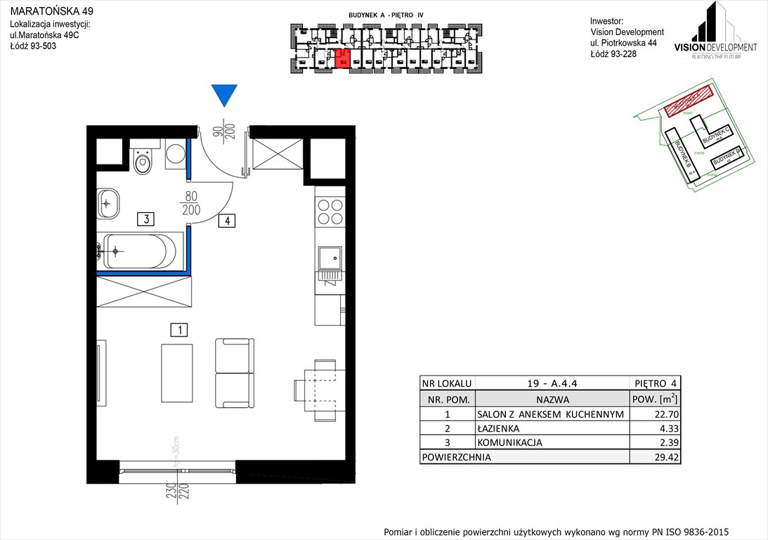 mieszkanie na sprzedaż 29m2 mieszkanie Łódź, Retkinia, Maratońska 49C