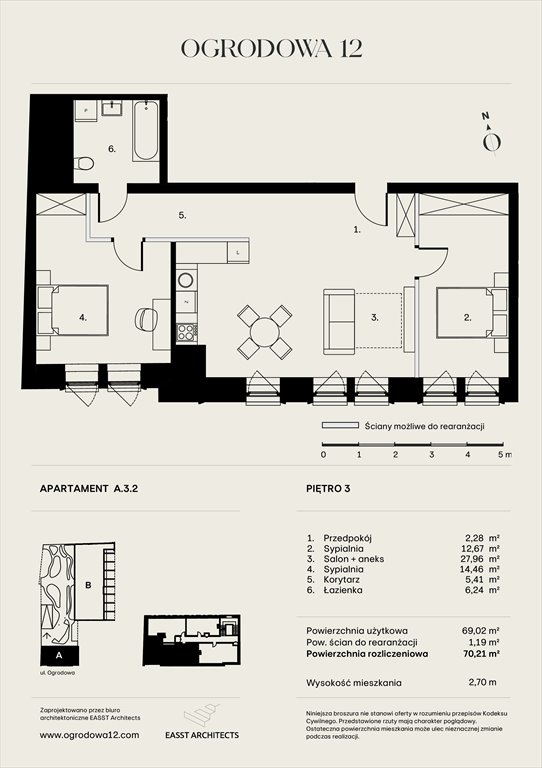 Nowe mieszkanie Apartamentowiec Ogrodowa 12 Poznań, Ogrodowa 12  70m2 Foto 1