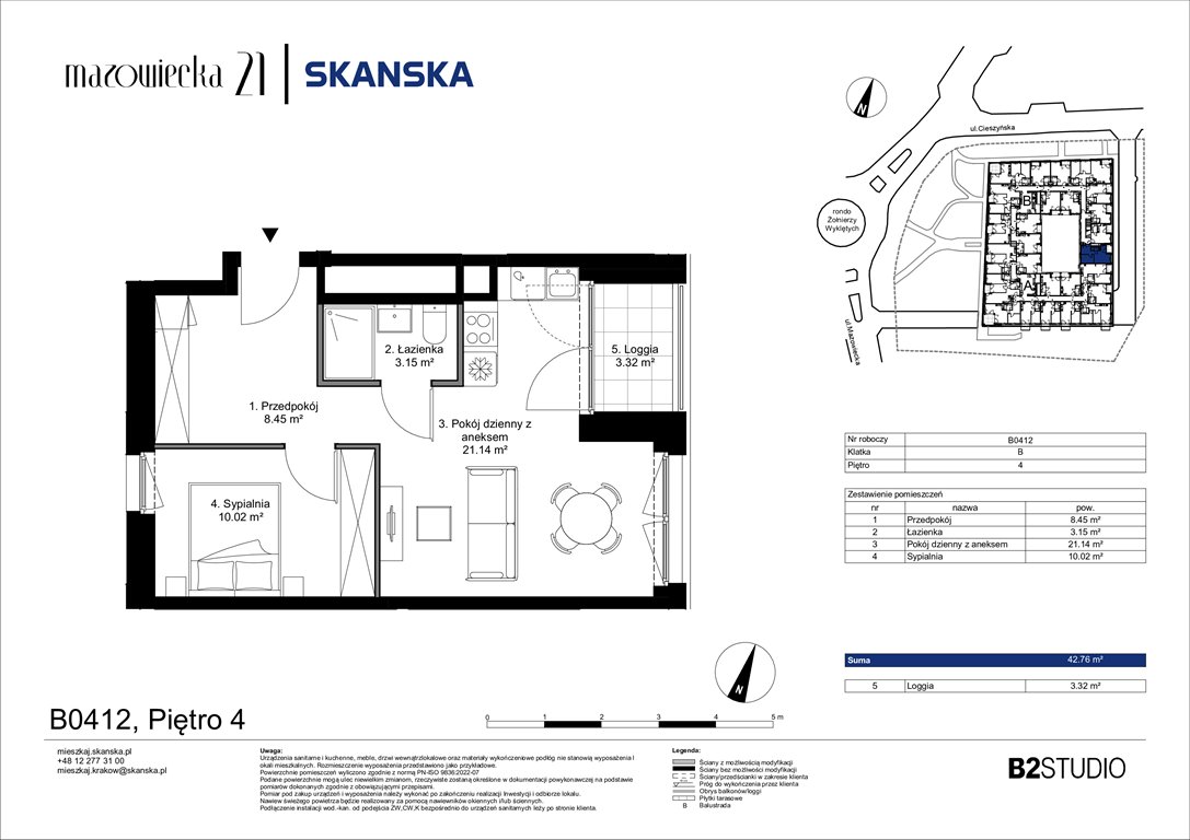Nowe mieszkanie dwupokojowe Mazowiecka 21 Kraków, Krowodrza, ul. Mazowiecka 21  43m2 Foto 1