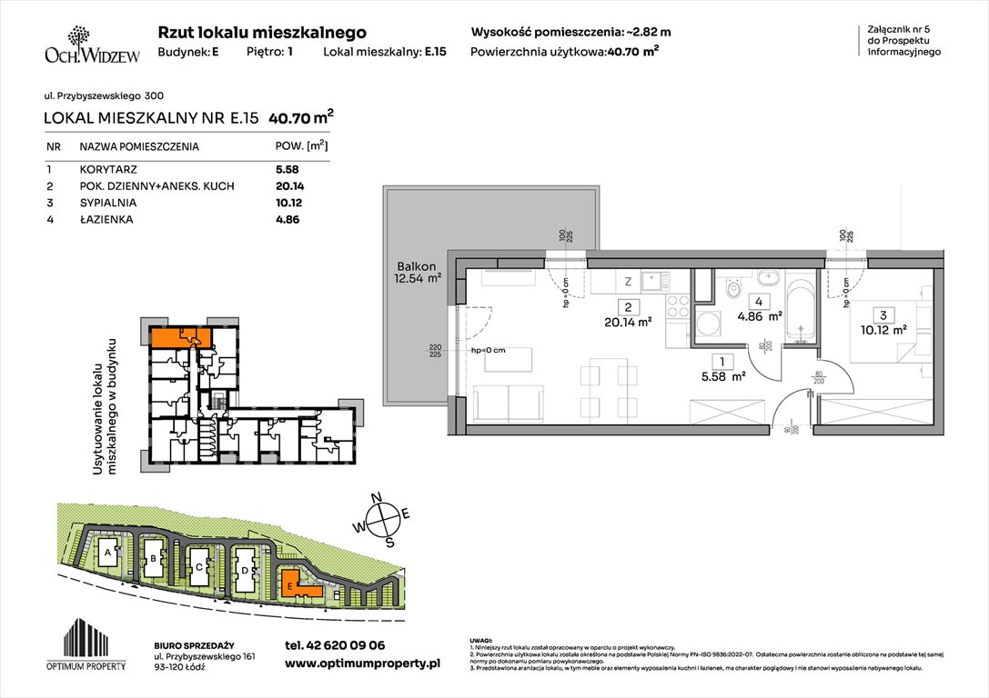 Nowe mieszkanie dwupokojowe OchWidzew Łódź, Widzew, Przybyszewskiego 292-300  41m2 Foto 1