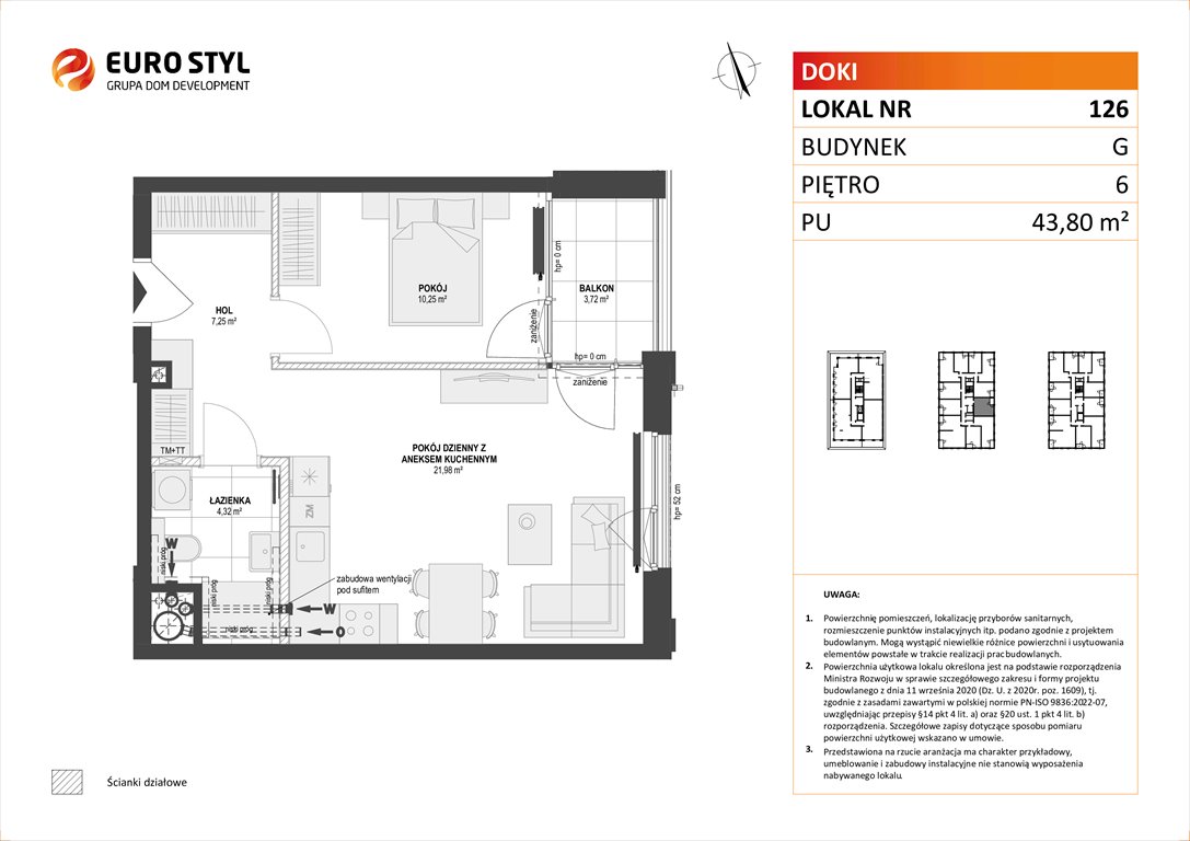 Nowe mieszkanie dwupokojowe DOKI LIVING Gdańsk, Śródmieście, ks. Jerzego Popiełuszki/Rybaki Górne  44m2 Foto 1