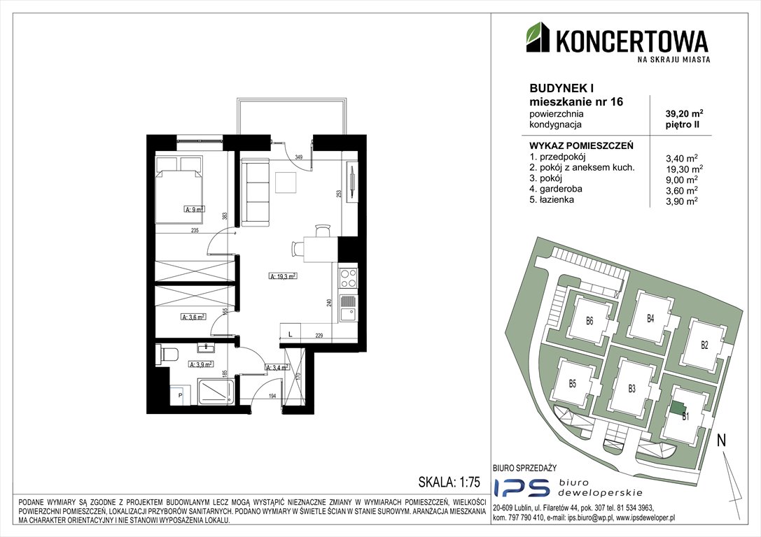 Nowe mieszkanie dwupokojowe Koncertowa na skraju miasta Lublin, Czechów Północny, Koncertowa  39m2 Foto 1