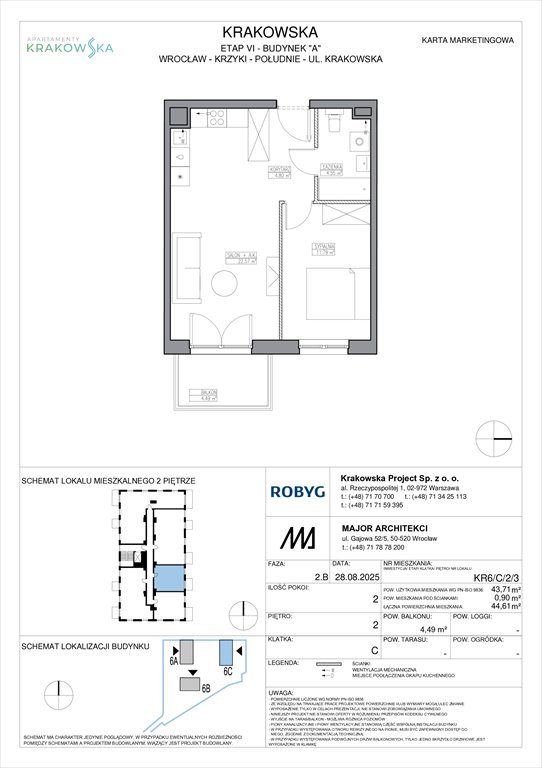 Nowe mieszkanie dwupokojowe Apartamenty Krakowska Wrocław, Krzyki, Krakowska 112  44m2 Foto 1