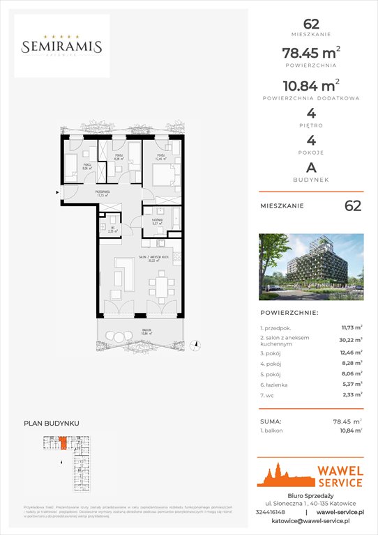 mieszkanie na sprzedaż 78m2 mieszkanie Katowice, Bogucice - Dąbrówka Mała, Wiertnicza 32