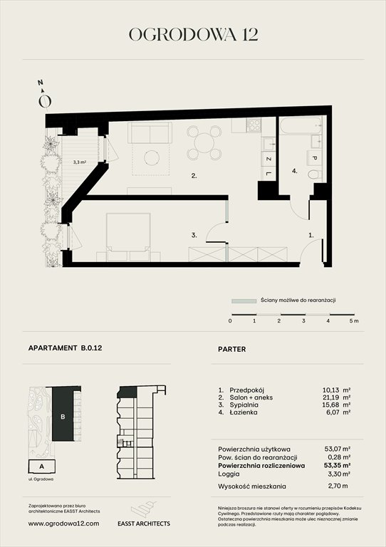 Nowe mieszkanie Apartamentowiec Ogrodowa 12 Poznań, Ogrodowa 12  53m2 Foto 1