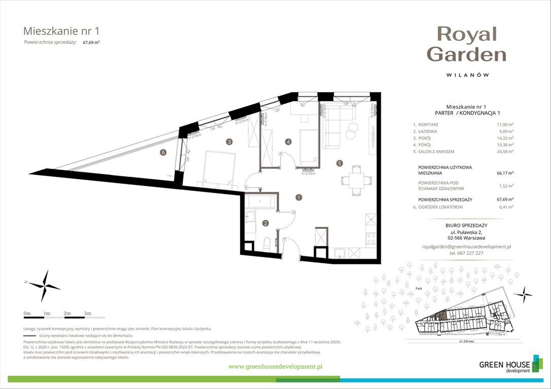 Nowe mieszkanie trzypokojowe Royal Garden Wilanów Warszawa, Wilanów, Zdrowa 2  66m2 Foto 1