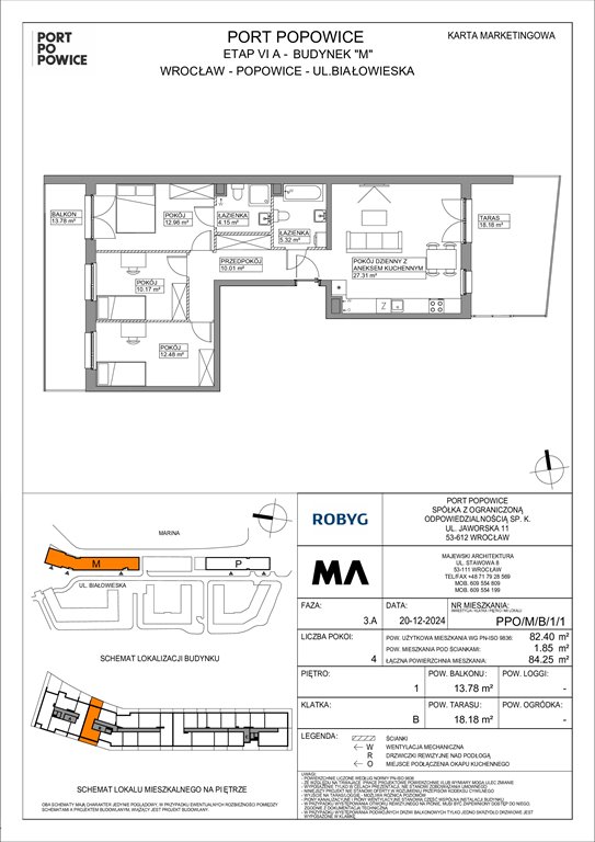 Nowe mieszkanie czteropokojowe  Port Popowice Wrocław, Fabryczna, Białowieska 91a  82m2 Foto 1