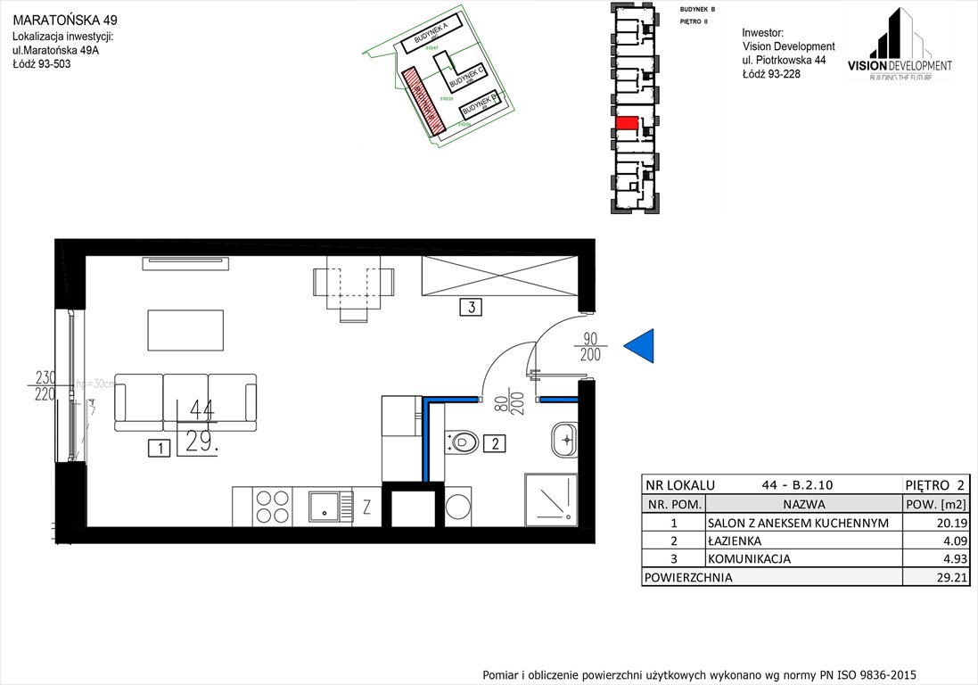 Nowa kawalerka Maratońska 49 Nowa Retkinia  Łódź, Retkinia, Maratońska 49C  29m2 Foto 1