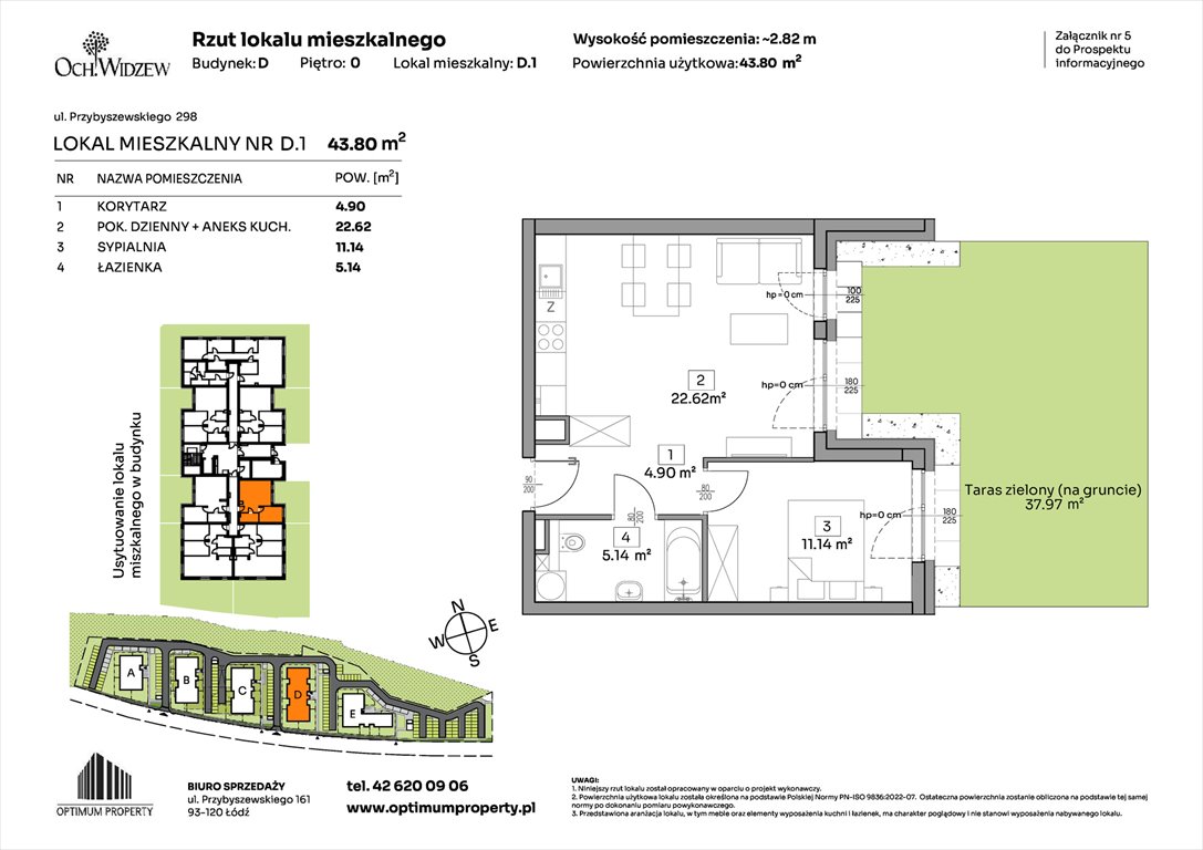 Nowe mieszkanie dwupokojowe OchWidzew Łódź, Widzew, Przybyszewskiego 292-300  44m2 Foto 1