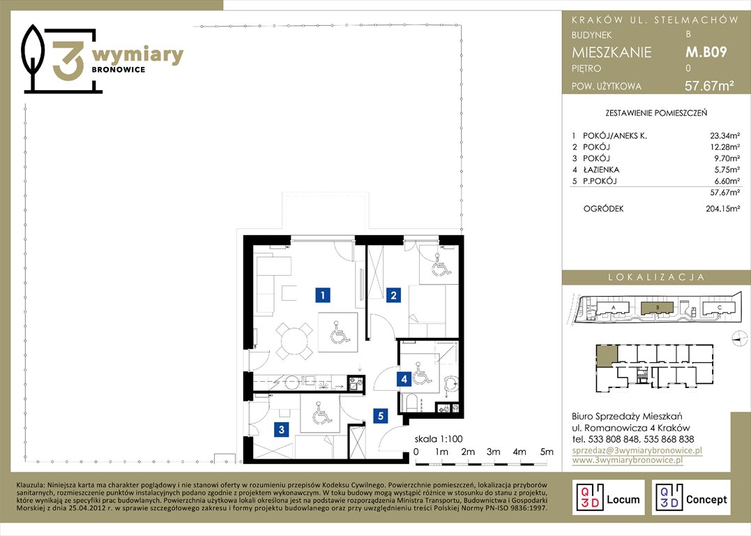 Nowe mieszkanie trzypokojowe 3 Wymiary Bronowice Kraków, Bronowice Wielkie, Stelmachów  58m2 Foto 1
