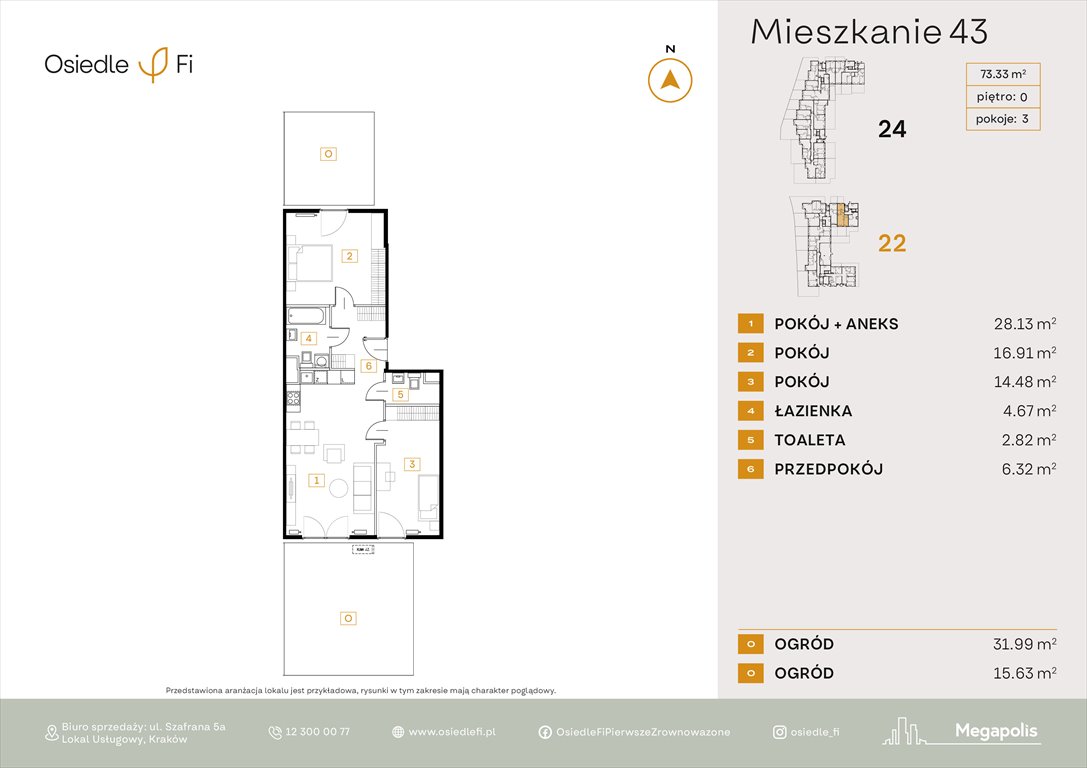 Nowe mieszkanie trzypokojowe Osiedle FI 3 Kraków, Rzemieślnicza 22-24  73m2 Foto 1
