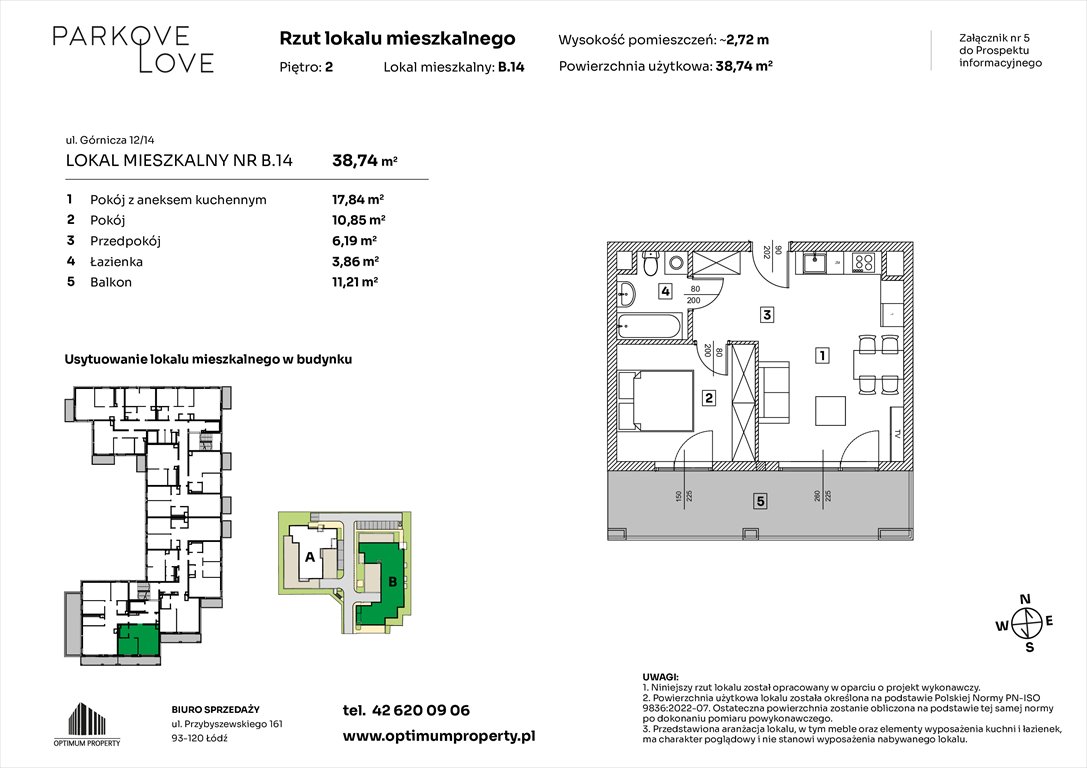 Nowe mieszkanie dwupokojowe PARKOVE LOVE Łódź, Bałuty-Doły, ul. Górnicza 12/14  39m2 Foto 1