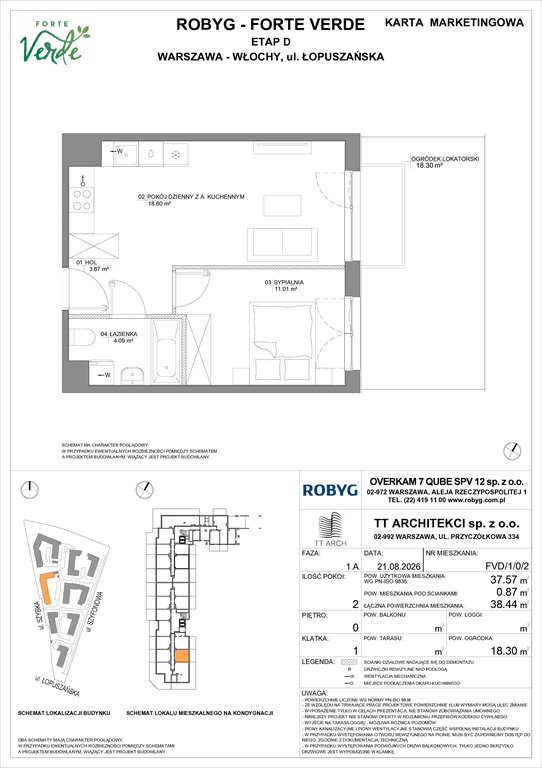 Nowe mieszkanie dwupokojowe Forte Verde Warszawa, Włochy, Łopuszańska 28  38m2 Foto 1