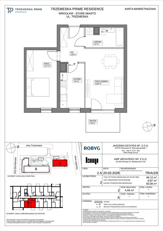 Nowe mieszkanie dwupokojowe Trzemeska Prime Residence Wrocław, Stare Miasto, Trzemeska  49m2 Foto 1