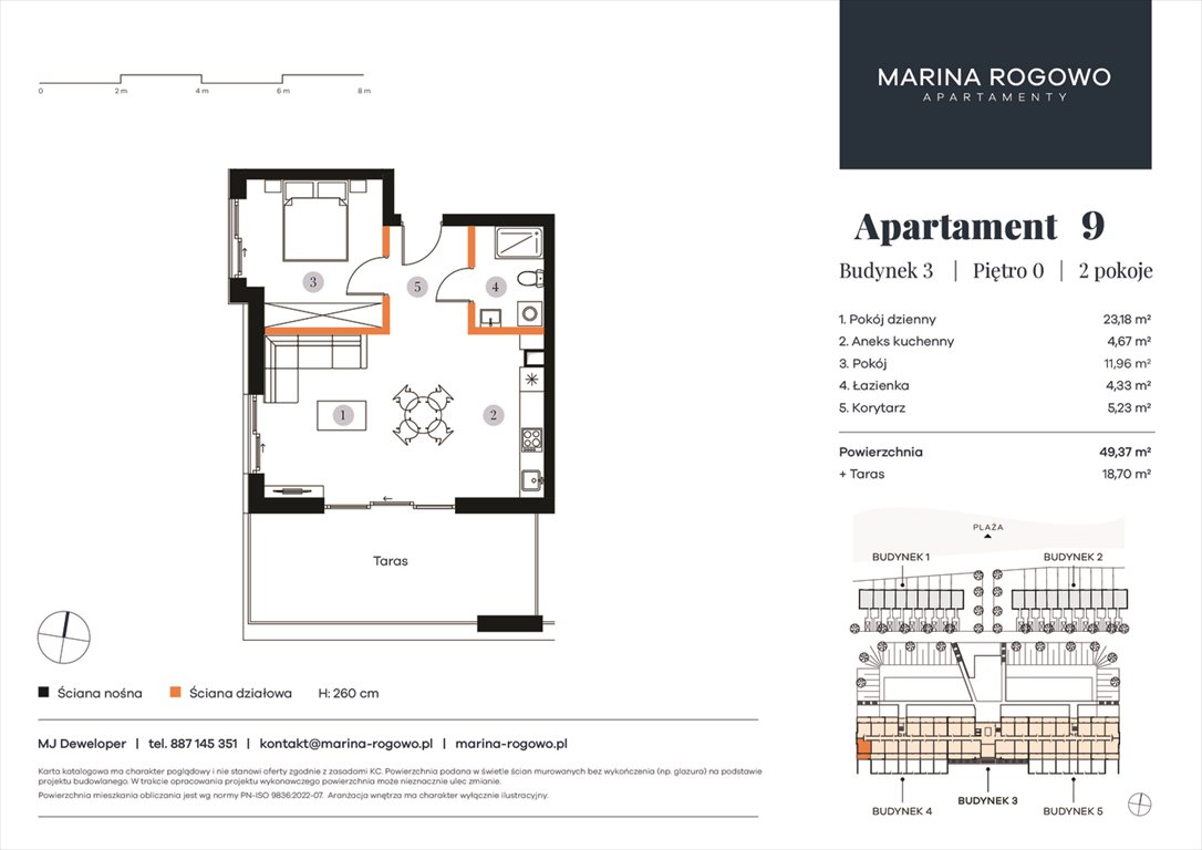 Nowe mieszkanie dwupokojowe APARTAMENTY MARINA ROGOWO Rogowo, Rogowo 65  49m2 Foto 1