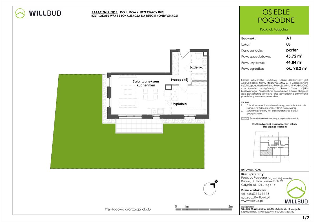 Nowe mieszkanie dwupokojowe Osiedle Pogodne w Pucku Puck, Pogodna  45m2 Foto 1