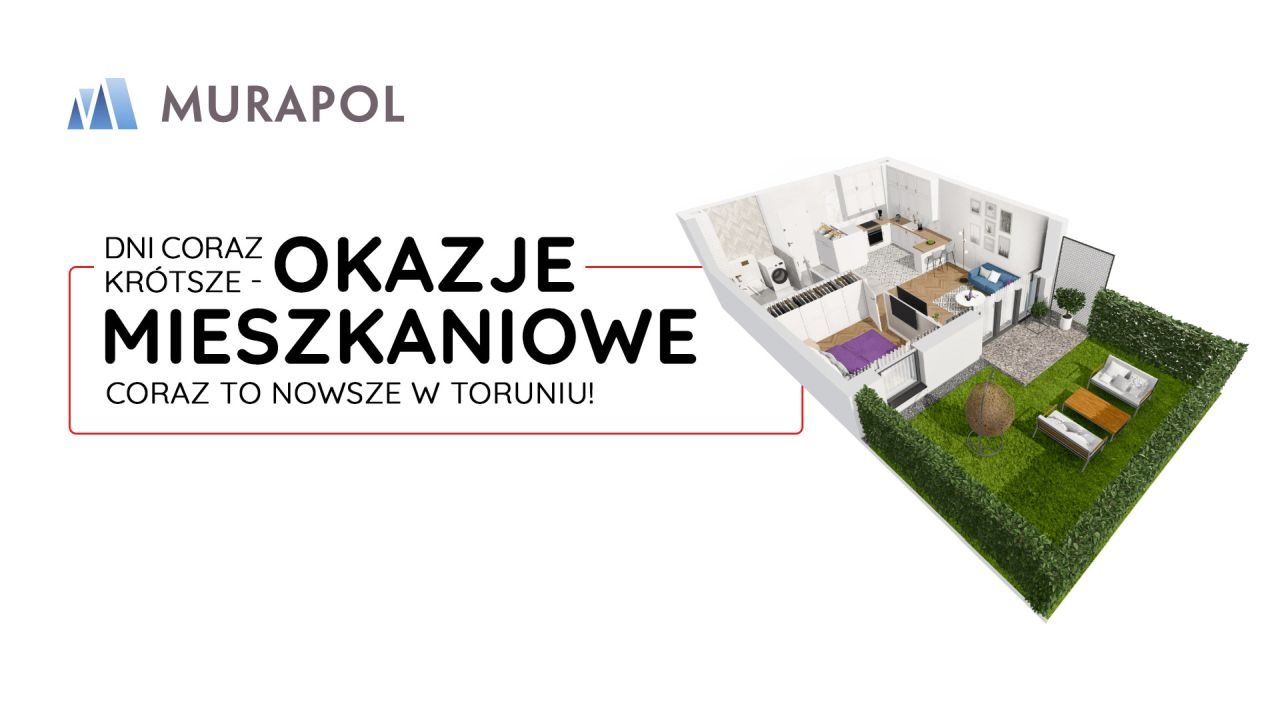Nowe mieszkanie czteropokojowe  Murapol Osiedle Smart Toruń, ul. H. Strobanda 16  60m2 Foto 1