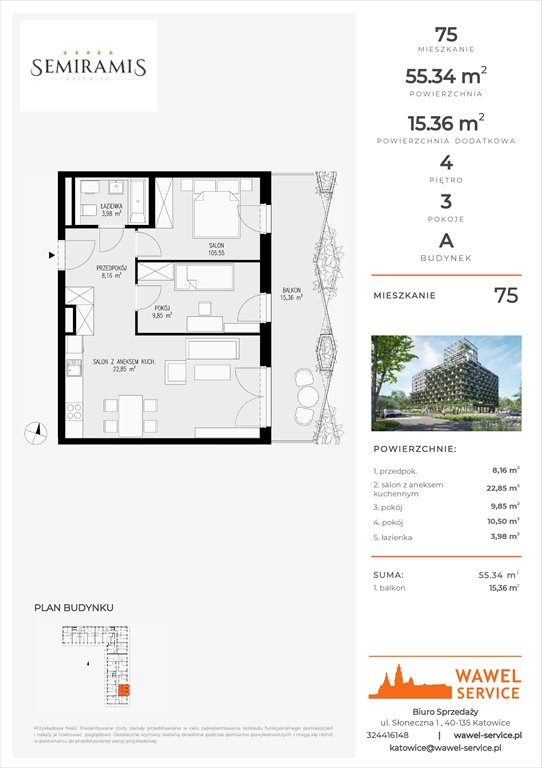 mieszkanie na sprzedaż 55m2 mieszkanie Katowice, Bogucice - Dąbrówka Mała, Wiertnicza 32