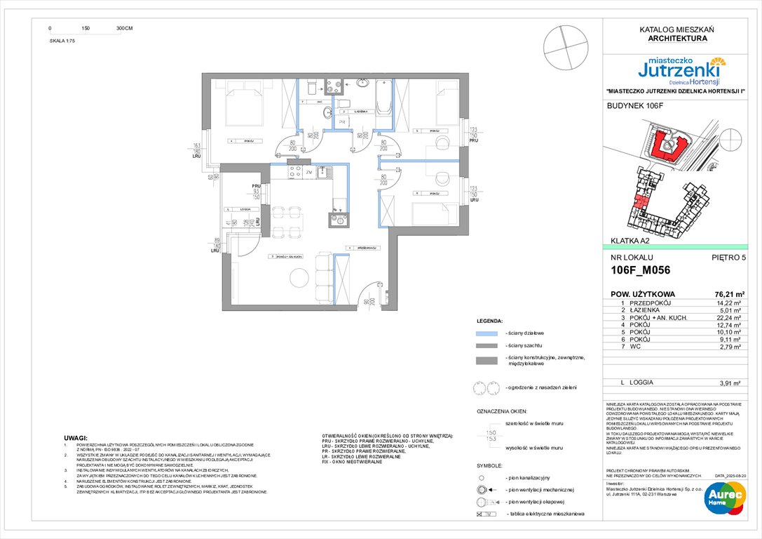 Nowe mieszkanie czteropokojowe  Miasteczko Jutrzenki Dzielnicja Hortensji Warszawa, Włochy, Jutrzenki 106F  76m2 Foto 1