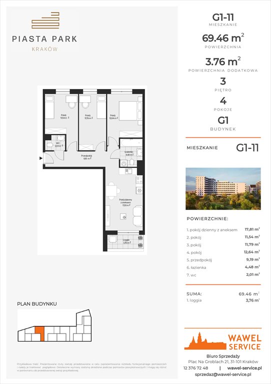 mieszkanie na sprzedaż 69m2 mieszkanie Kraków, Mistrzejowice, Osiedle Piastów 63