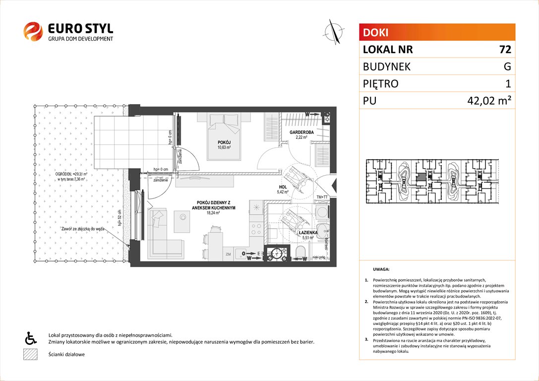 Nowe mieszkanie dwupokojowe DOKI LIVING Gdańsk, Śródmieście, ks. Jerzego Popiełuszki/Rybaki Górne  42m2 Foto 1