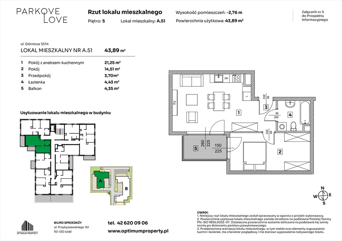 Nowe mieszkanie dwupokojowe PARKOVE LOVE Łódź, Bałuty-Doły, ul. Górnicza 12/14  44m2 Foto 1