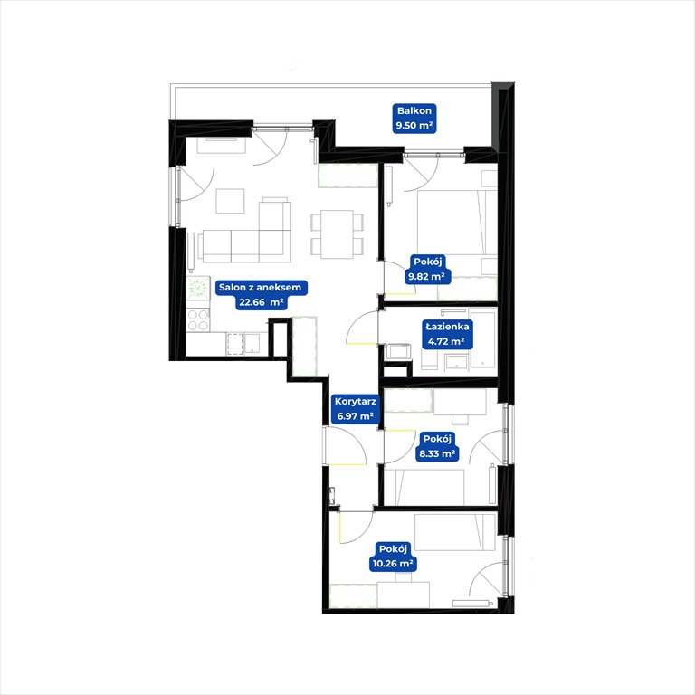 Nowe mieszkanie czteropokojowe  Nowa Siewna Kraków, Prądnik Biały, Siewna 2  63m2 Foto 1