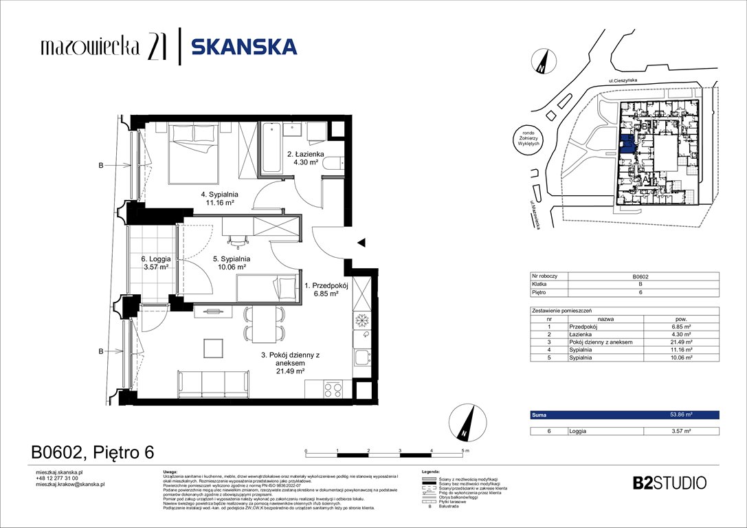 Nowe mieszkanie trzypokojowe Mazowiecka 21 Kraków, Krowodrza, ul. Mazowiecka 21  54m2 Foto 1
