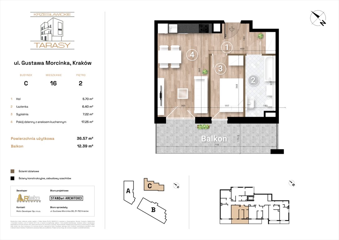 Nowe mieszkanie dwupokojowe KRZESŁAWICKIE TARASY Kraków, Wzgórza Krzesławickie, Gustawa Morcinka  37m2 Foto 1