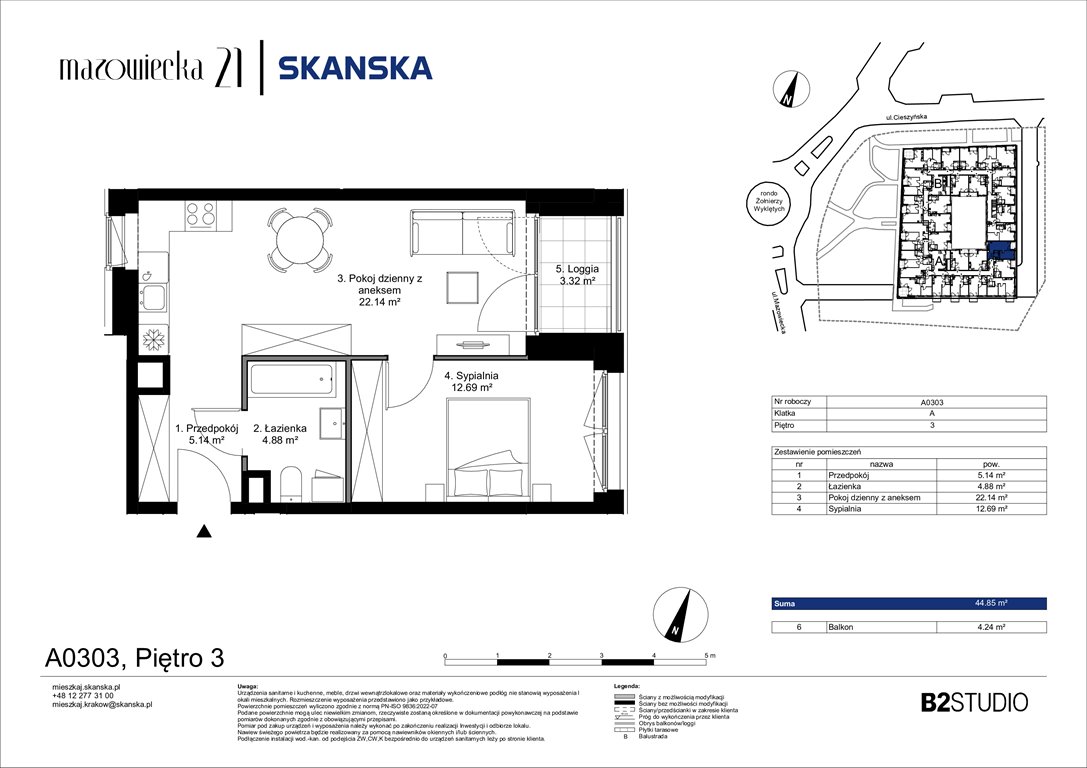 Nowe mieszkanie dwupokojowe Mazowiecka 21 Kraków, Krowodrza, ul. Mazowiecka 21  45m2 Foto 1