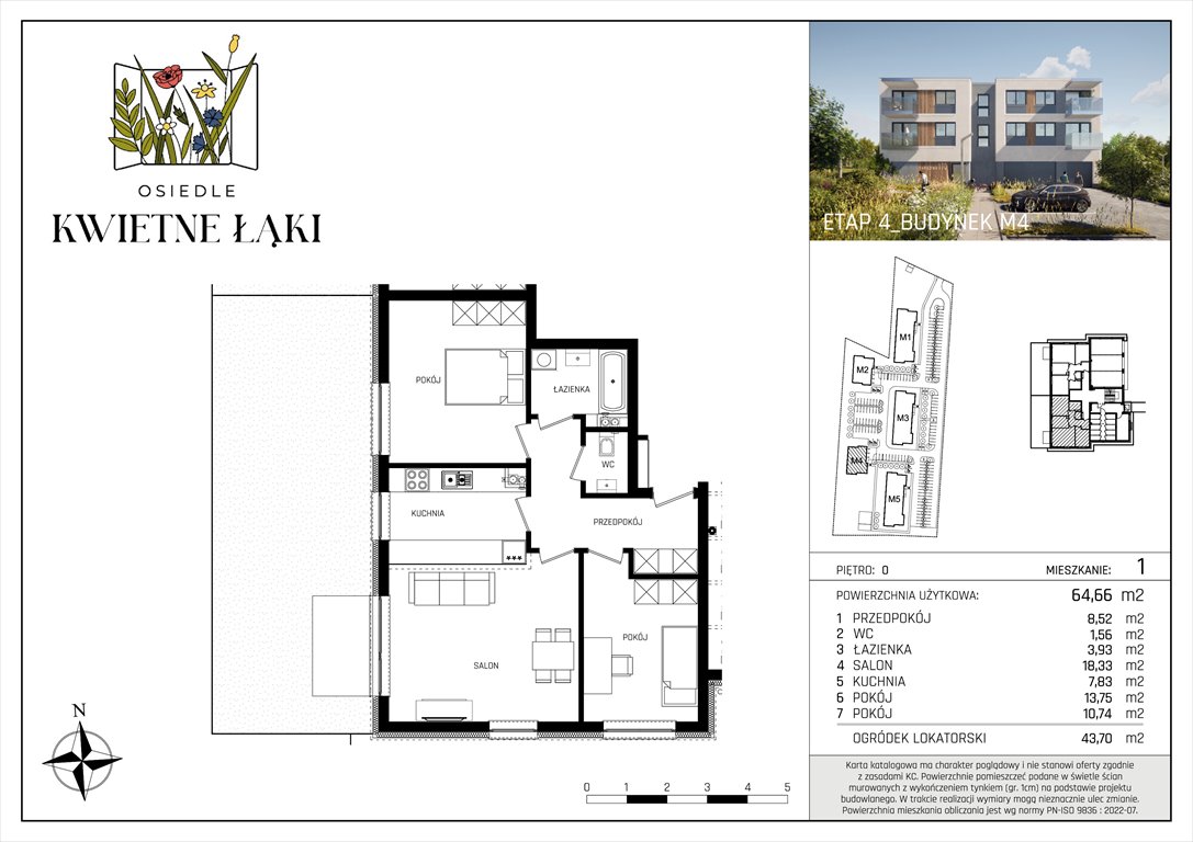 Nowe mieszkanie trzypokojowe Osiedle Kwietne Łąki Poddębice, Targowa 17  65m2 Foto 1