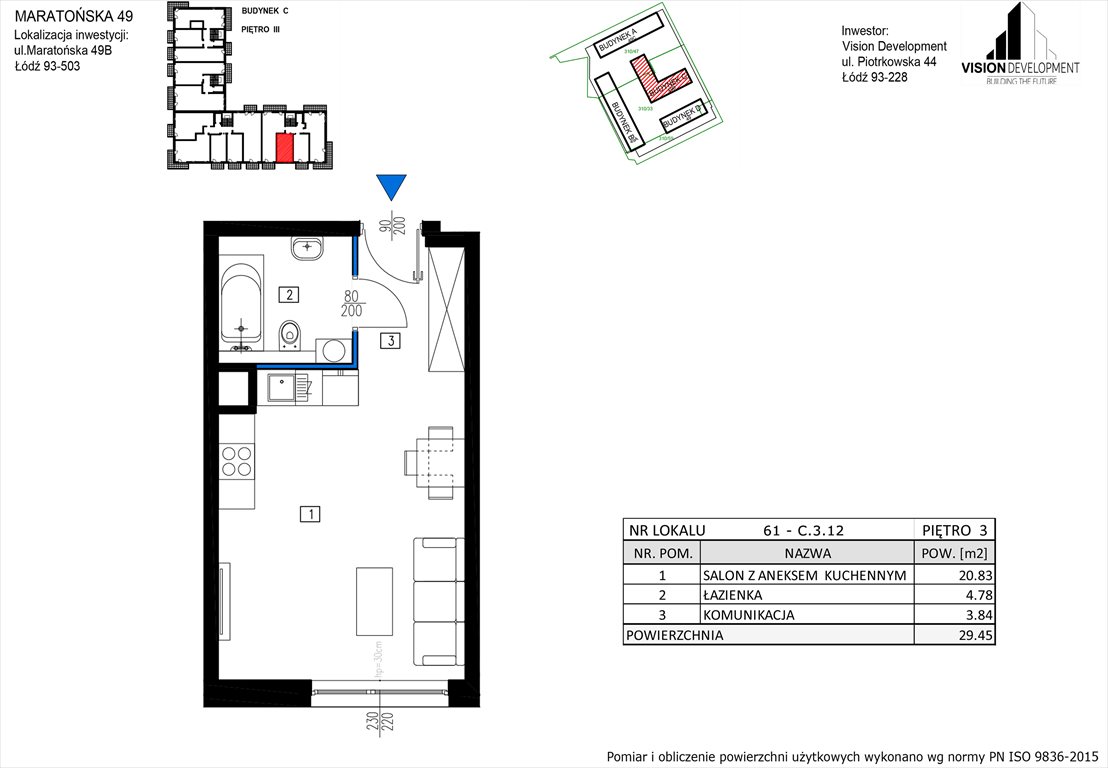 mieszkanie na sprzedaż 29m2 mieszkanie Łódź, Retkinia, Maratońska 49C