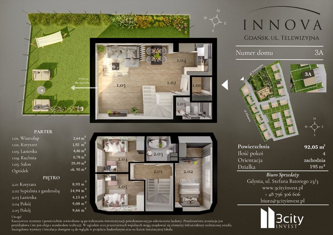 Nowe mieszkanie czteropokojowe  Innova Gdańsk, Matarnia, Telewizyjna 32  92m2 Foto 1