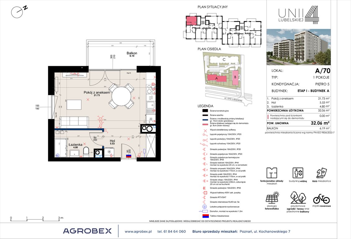 Nowa kawalerka Unii Lubelskiej 4 Poznań, Unii Lubelskiej 4  32m2 Foto 1