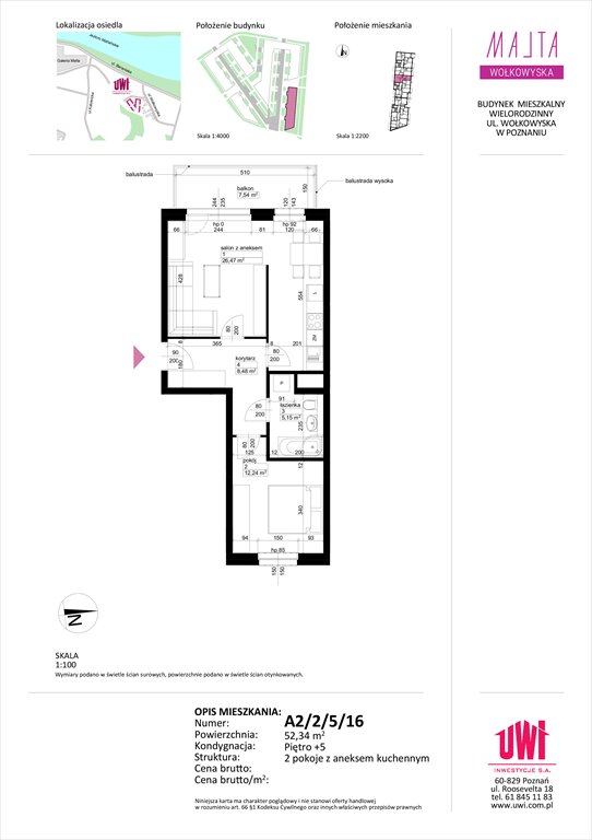 mieszkanie na sprzedaż 49m2 mieszkanie Poznań, Rataje, ul. Klemensa Mikuły 1 i 3