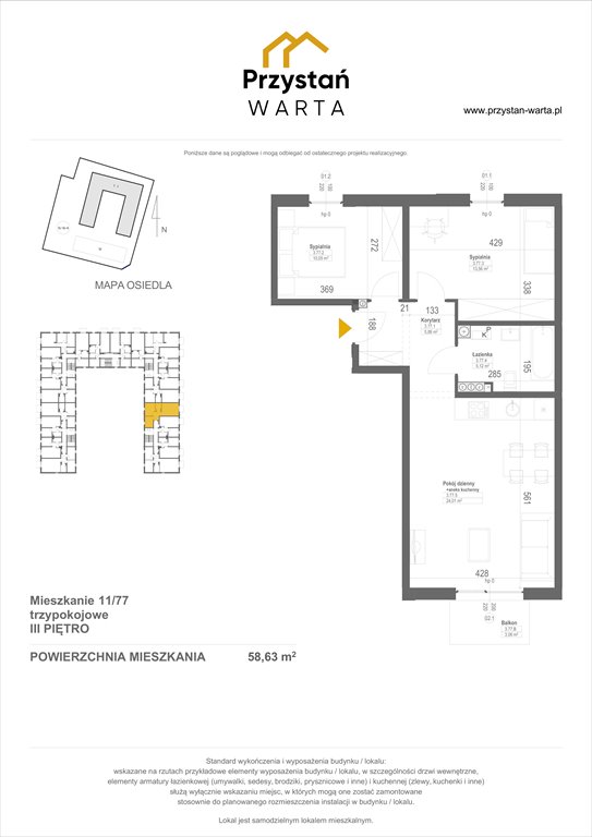 Nowe mieszkanie trzypokojowe Zielona Przystań nad Wartą Luboń, ul. Kajakowa 9 i 11  59m2 Foto 1