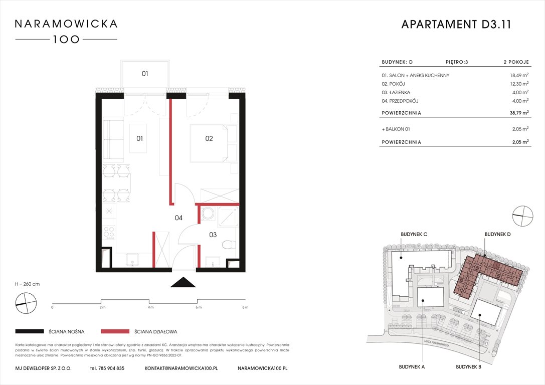 Nowe mieszkanie dwupokojowe NARAMOWICKA 100 Poznań, Winogrady, Naramowicka 100  39m2 Foto 1