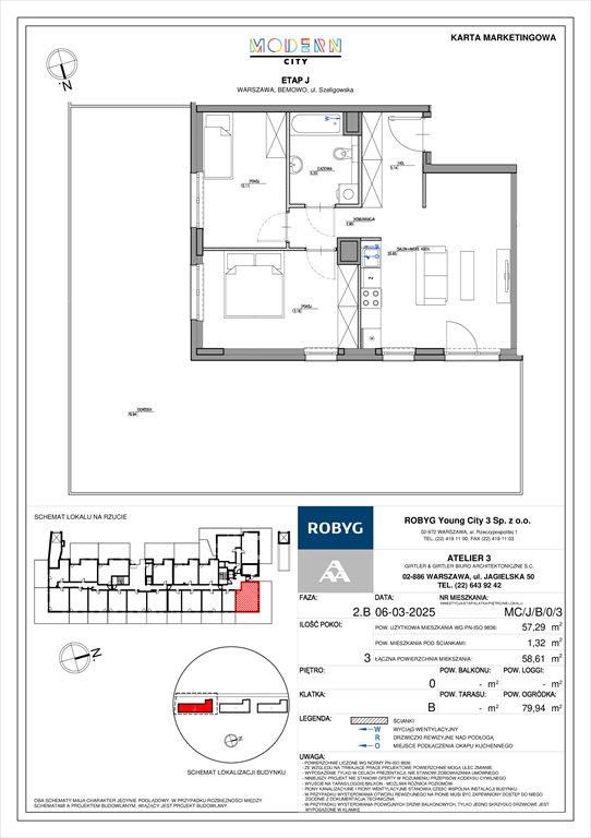 Nowe mieszkanie trzypokojowe Modern City Warszawa, Bemowo, Szeligowska  57m2 Foto 1