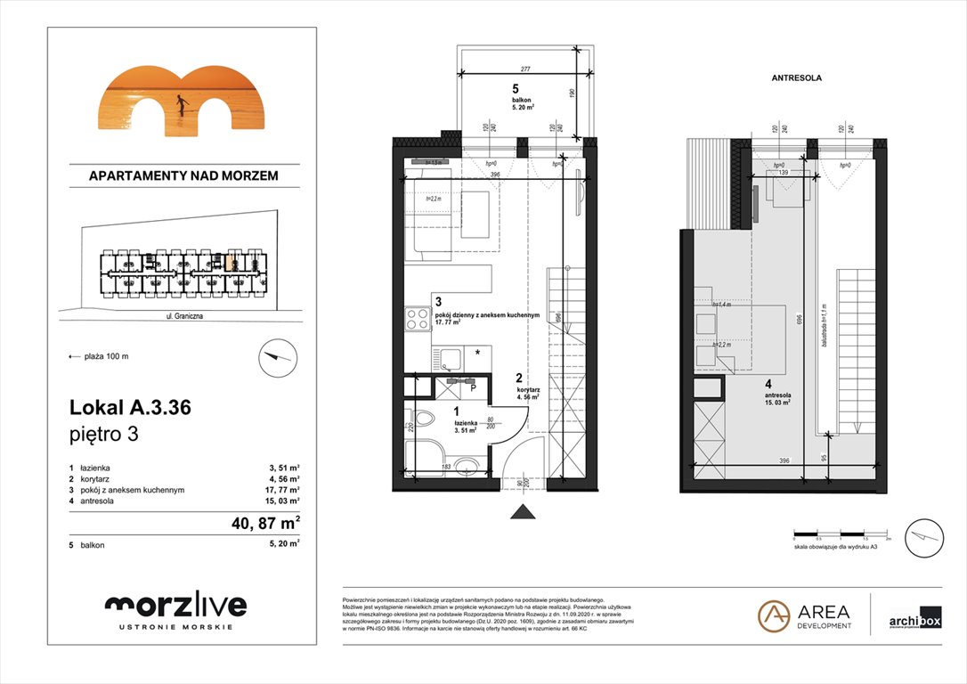 Nowa kawalerka MORZLIVE Ustronie Morskie, Graniczna 4  41m2 Foto 1